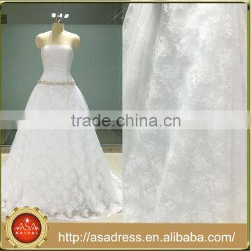 ASAW11 Latest Design Charming White Lace Up Strapless Lace Plus Size Wedding Dresses Real Photo Robe De Mariage