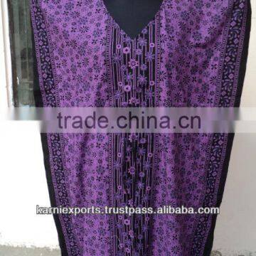 Purples Kaftans Black Print Gowns & Kaftans , Maxi Nighties Cotton sleepwear & Casual Wear Long Gowns