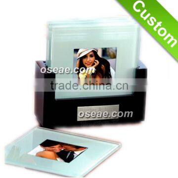 Blank Clear glass acrylic coasters and photo coasters with clear plastic coasters