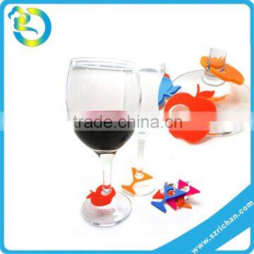 Eco-friendly Customized soft silicone wine glass marker drink silicone glass marker