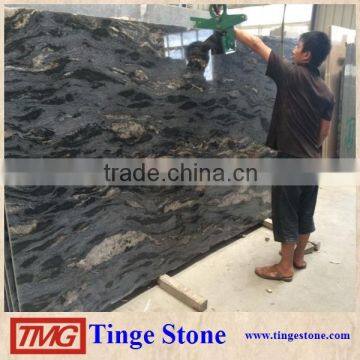 Brazil cosmic black granite slab for countertop