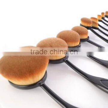 Hot Selling 10pcs Oval Makeup Brushes High Quality Toothbrush Makeup Brush Set photo-3
