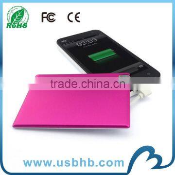 2015 Beautiful and Light 3500mah Portable Credit Card Power Bank and Battery Charger