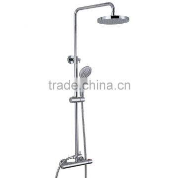 Thermostatic shower riser shower sets round adjustable hand shower bar valve