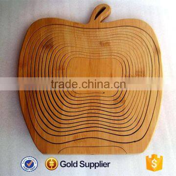 2016 High Quality Apple Shape Folding Bamboo Fruit Basket photo-4