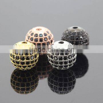 Round Brilliant Cut CZ Diamond Zircon Beads for Pendants or Charms Loose Black Zirconia Balls