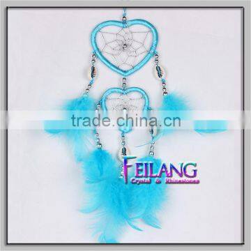 Double Love Heart Dream Catchers With Feathers Wall or Car Hanging Ornament Dceor photo-6