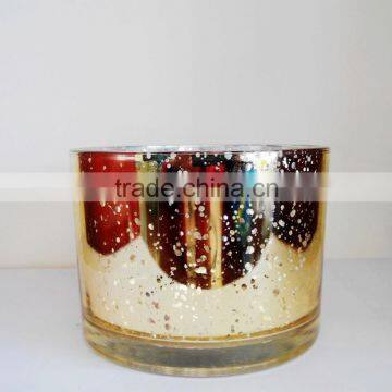 Gold mercury glass candle jars