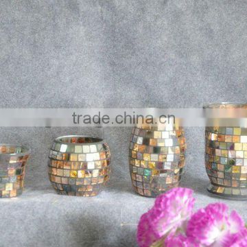 classic glass mosaic vase/candle holder