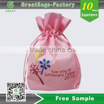 Lead Free Practical Recyclable Drawstring Bag/double string bag