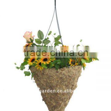 12" Cone Sphagnum Moss Hanging Basket