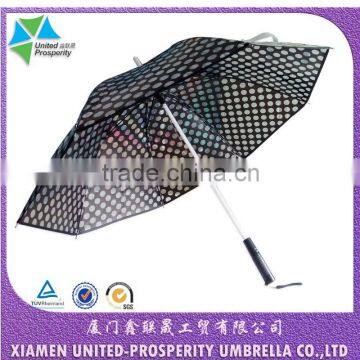see through POE dot printed sraight sparkling LED acrylic umbrella