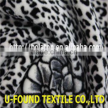 Spot Flower Printed Velvet KS Polyester Spandex Velvet Fabric For Garment