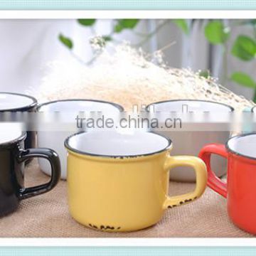 porclain/ceramic material enamel mug with enamel design in enamel style mug