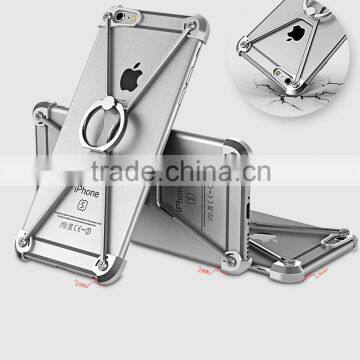 BRAND NEW Creative 2 in 1 Combo Metal Case Cover for iPhone 6s for iPhone 6plus with Ring Holder Stand Shockproof Back Case