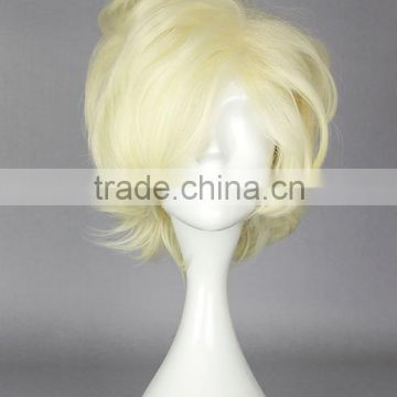 Fashion pricce wig king curly blond mans wig with bangs N486