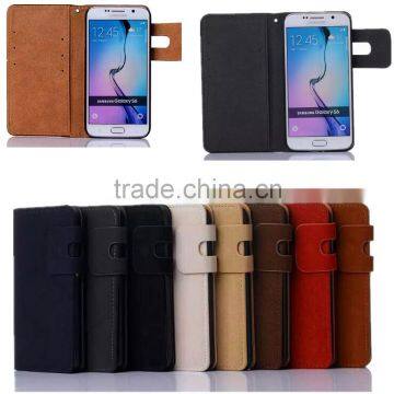 Belt Clip Custom Design Genuine Leather Mobile Phone Case Cover for Samsung s6