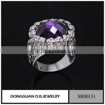 New Products Stainless Steel Ring /925 Silver Ring With Purple Stone Wholesale