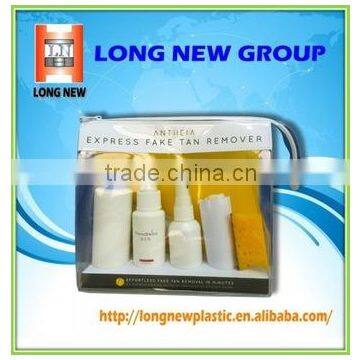Quality transparent pvc zipper bag for cosmetics packaging