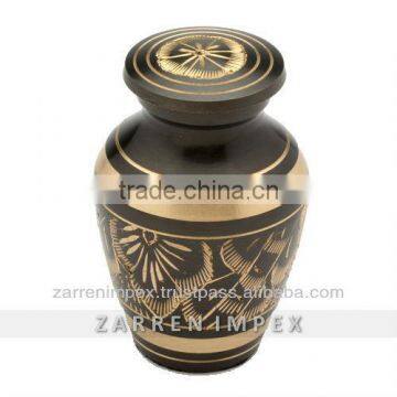 Engraved Black 3" Keepsakes Urn Brass