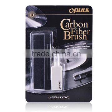 opula turntable record player and vinyl record velvet cleaning brush with carbon fiber brush