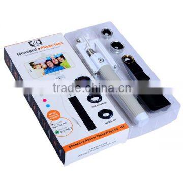 Apexel 4 in 1 Set Selfie Stick With Cable 3.5mm and 3 in 1 Lens Wide Angle Macro Lens Fisheye Lens for IPhone Samsung photo-4