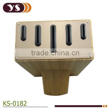 High quality large bamboo knife block for 5 pcs knives