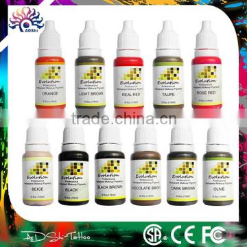 Permanent Makeup Pigment Ink Color Tattoo Micro Cosmetic Micropigmention,EVOLUTION Cosmetic Tattoo INK 12 PACK Permanent Makeup