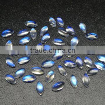 Natural Rainbow Moonstone Marquise Cabochon 8x4mm, Fine Gemstone for Silver Jewelry photo-3