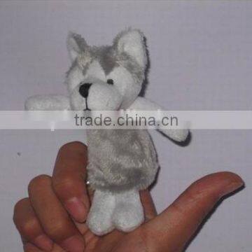 Personalized plush wolf finger puppet, lovely plush finger puppet