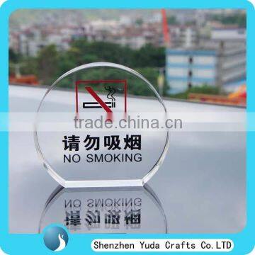 Public No Smoking Note Sign Blocks Acrylic Stand Up Clear Block