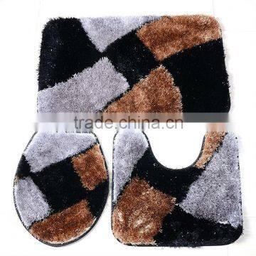 polyester long pile shaggy bath room carpet set
