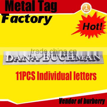 Fashion unique 11PCS individual letters metal leather label