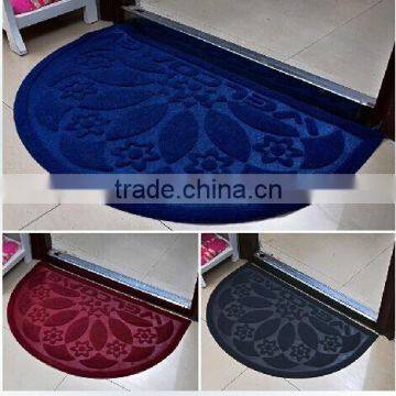 semi-circle pressed flower door mat anti-slip rubber rugs