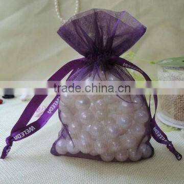 wholesale cheap fancy customized organza pouch for wedding