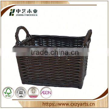 Fashionable best selling Accept OEM rustic hinging baby wicker basket no handles