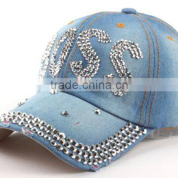 Korean style set auger washed denim women's casual cap hat