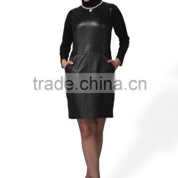 Ladies Sexy Faux Dress, Ladies Black Leather Bandage Dress