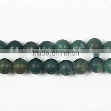 Moss Agate Frosted Plain Rounds