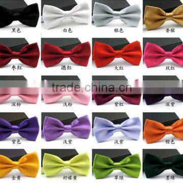 Fashions Men's Formal Commercial bowties Solid Color Tuxedo Classic Bow tie Pre Wedding Party Satin Bow Tie Necktie