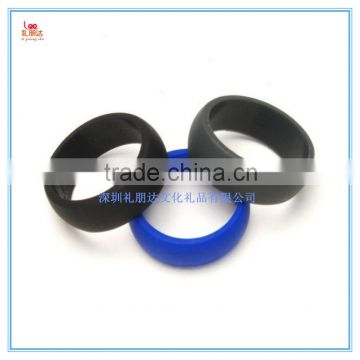 Smart two color black blue silicone finger ring, silicone finger ring with 9mm width and black blue color