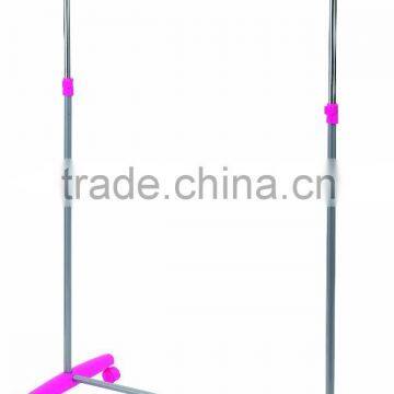 Single Silver Chrome Garment Rack clothes hanging stand Pink color