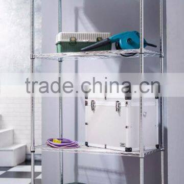 4 Level Chrome Metal Rack Wire Storage Shelving