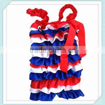 Hot Sale Children's Clothing Infant Dress Climbing Baby Rompers New Design Baby Dance Wear Satin Ruffle Baby Bodysuits Wholesale
