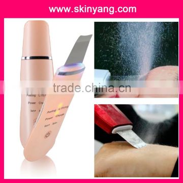 Portable Ultrasonic Skin Scrubber Ultrasound Therapy Machine FacialPeeling Galvanic Ion High Frequency Vinration Facial Massager