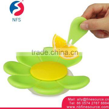 Good Quality Colorful Flower Petals Beautiful Fruit Fork Set Plastic Fork