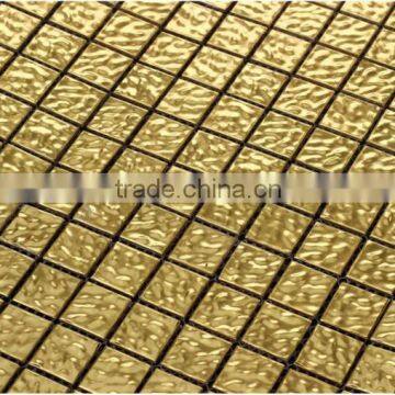 High quality 24 K Real gold glass mosaic HJ02 Wave gold mosaic Hot melting gold mosaic tiles