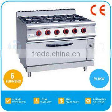 6 Burners, 1 Baking Oven - Gas Oven, 29.6Kw, CE, TT-WE420D