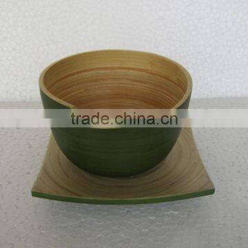 Unique design from Vietnam bamboo bowl with plate