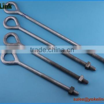 Hot dip galvanzied Forged oval eye bolt with square nut